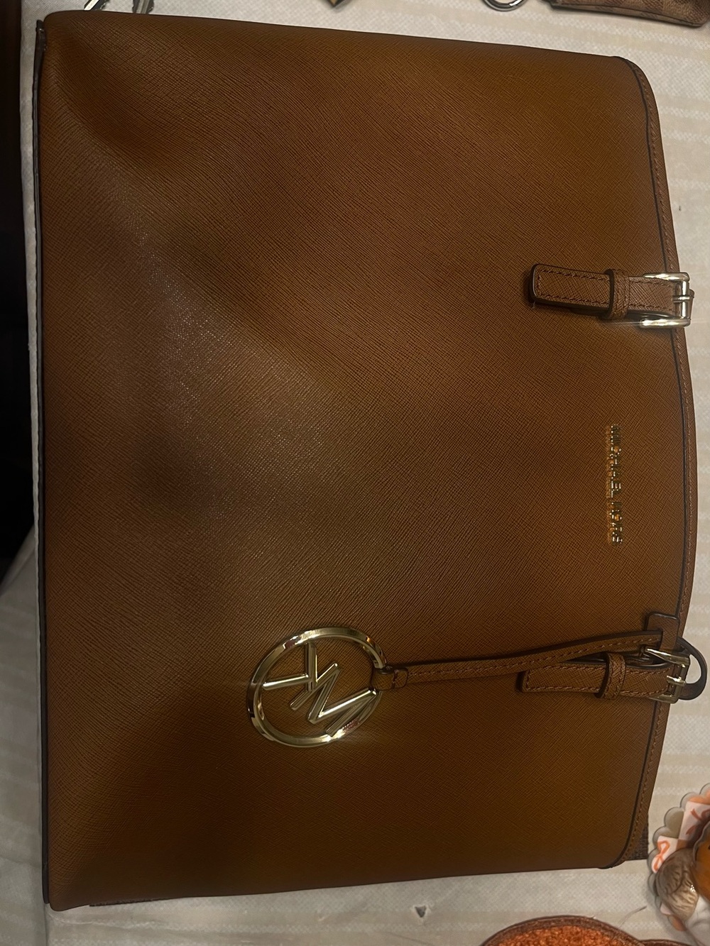 Michael Kors Saffiano Leather Tote with Gold Hardware